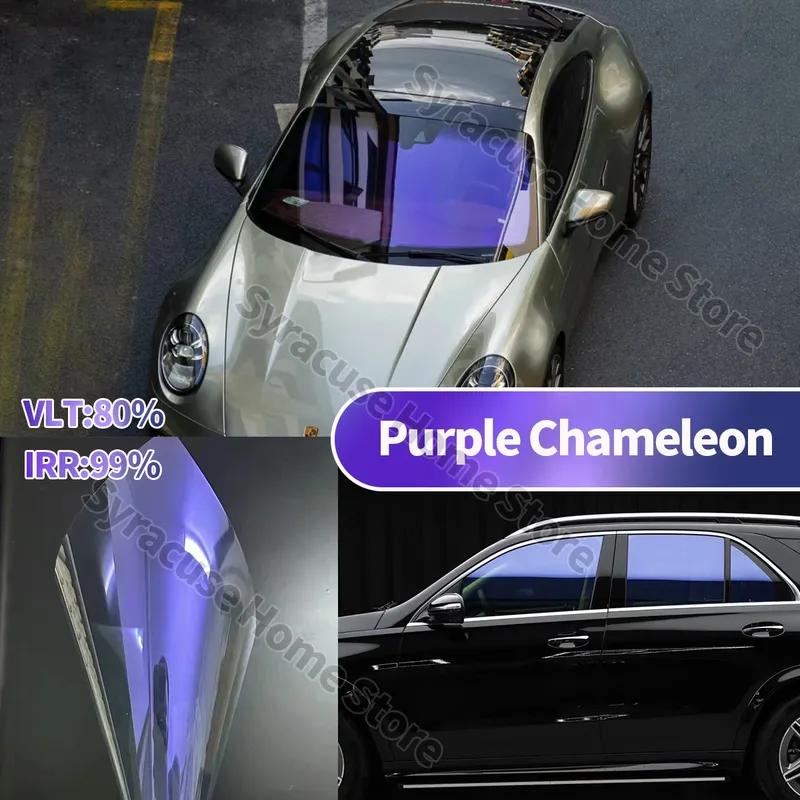 Purple Chameleon Film High Definition Window Tint Film High Insulation Windshield Tint Chameleon Tint Film For Car Window 50cmX100cm