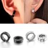1/6 pairs No Piercing Earrings Titanium Steel Clip-on Fake Earring Round Ear Clip For Women Men Punk Party Fashion Sexy Zircon