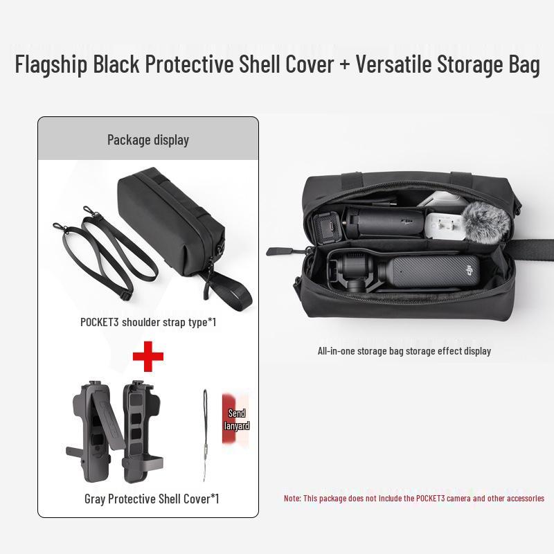 DJI Pocket 3 Protective Case with Magnetic Flip Cover and Screen Plate for Gimbal Camera and Filter Storage.