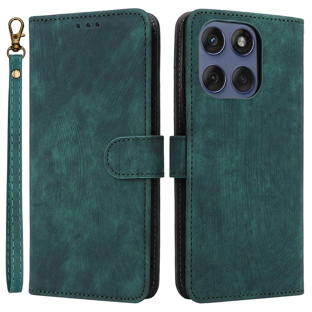 För Motorola Edge 60 5G/60 Fusion 5G/Edge 60s 5G Fodral Plånbok RFID-skydd PU-läderöverdrag Ställ med rem