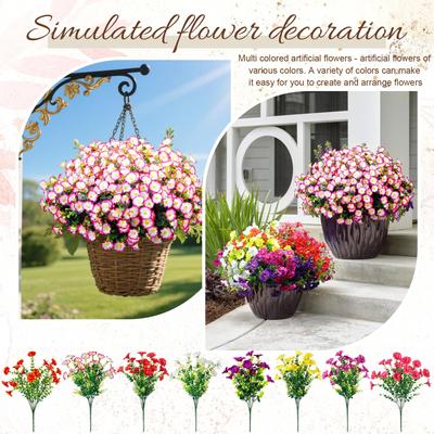 Artificial Outdoor Flowers, Faux Silk Morning With Leaves, Available In A Variety Of Colors, Suitable For Porches, Patios, Patios, Gardens