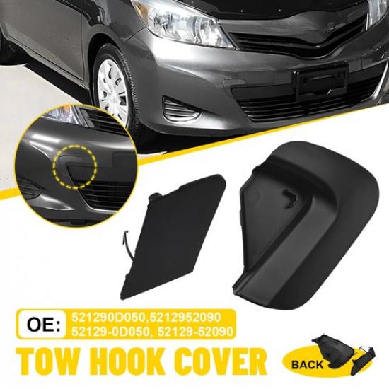 Front Bumper Tow Hook Hole Eye Covers Cap Fit 2012-2014 Toyota Yaris 521290D050