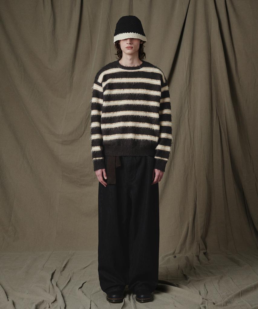 GLW Striped Brushed Knit Brown