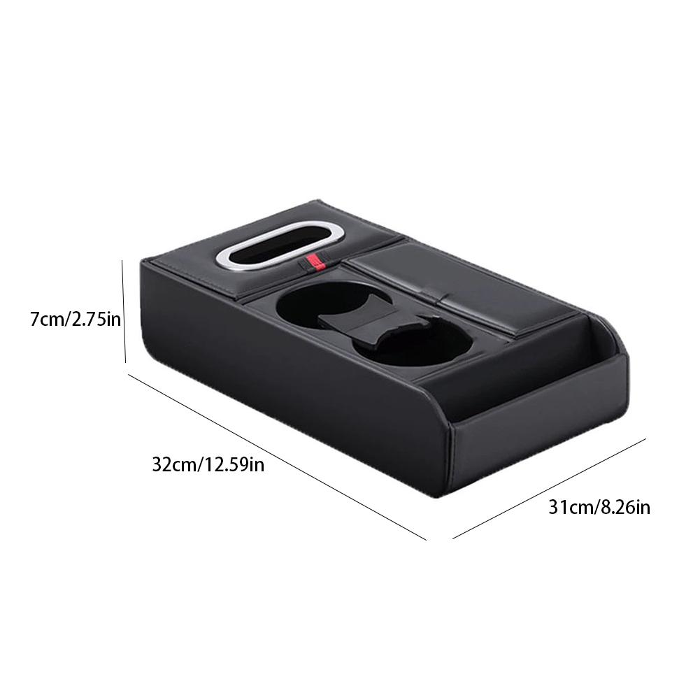 1pcs Car Center Armrest Storage Box Console Organizer With Build In Tissue Dispenser Cup Holders Non Slip Phone Tray Accessories