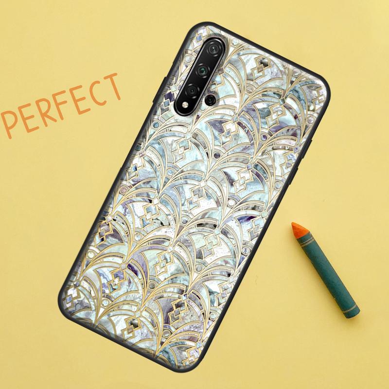 Muted Moroccan Mosaic Tiles For Huawei Nova 12s 11i 7i 8i 12i Y73 Y70 Y90 Y60 Y72 Y61 Y91 9 10 SE P40 Lite P30 Pro Case