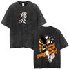 T-shirt Lavé Vintage Anime Haikyuu Hinata Shoyo Fly High Hommes Femmes Manga Marque de Mode T-shirts Homme Rétro T-shirts Oversize