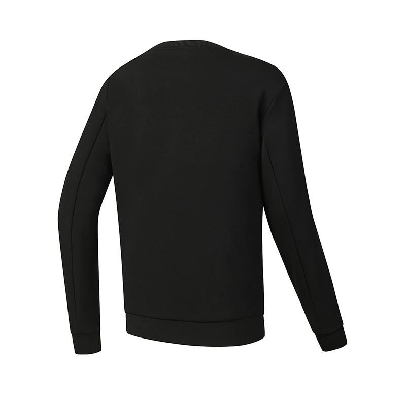Fila Fitness Series Classic Casual Sports Training Loose Pullover Crewneck Sweatshirt Men Sweatshirt Deep-Black A11M541217FBK
