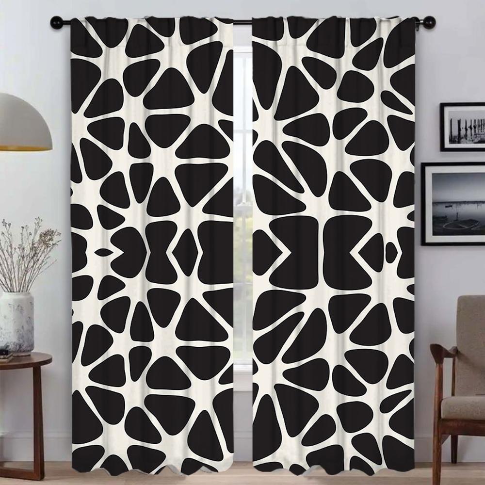 Black White Kitchen Curtains Living Room Curtain Halloween Decoration Partition Blinds Shades Home Interior Made Of Polyester Great Decor