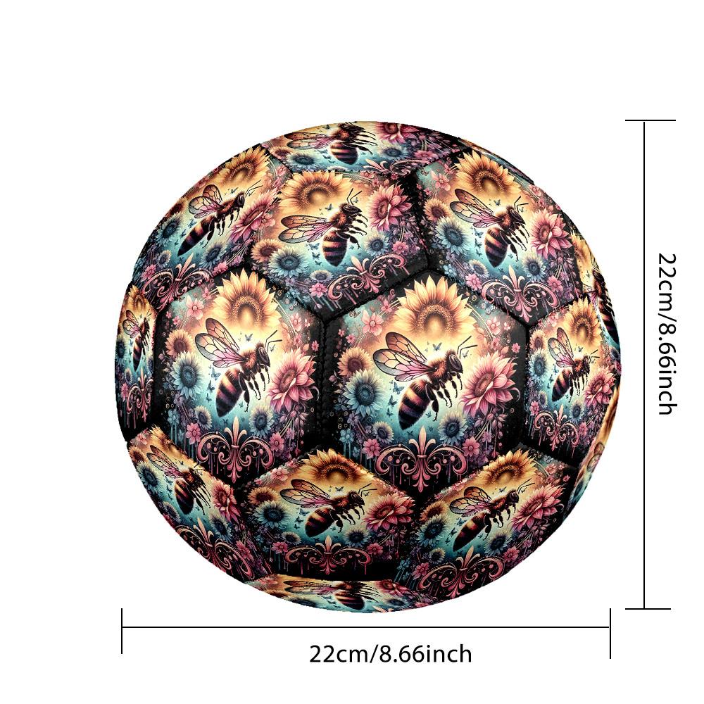 1pc Bee Sunflowers Size 5 Soccer Ball Professional Match Training Football Indoor &Outdoor Sports Ball Training Ball Lightweight Durable y22