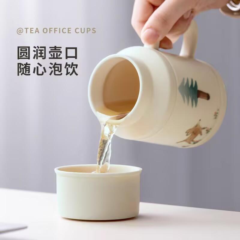 Hand-Painted Warm Bottle Cup Creative Large-Capacity Drinking Tea Cup Ceramic Small Warm Pot Tea Cup Tea Separation