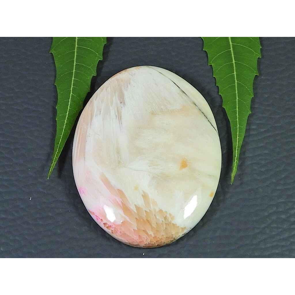Natural Pink Scolocite Oval Shape Cabcohon Loose Gemstone 87Cts. 34X47X08MM SK-3523