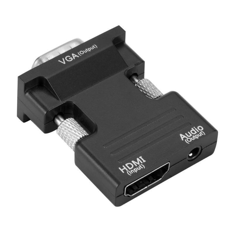 HDMI to VGA Adapter with Audio – Connect PC or Set-Top Box to High-Definition Display or Projector