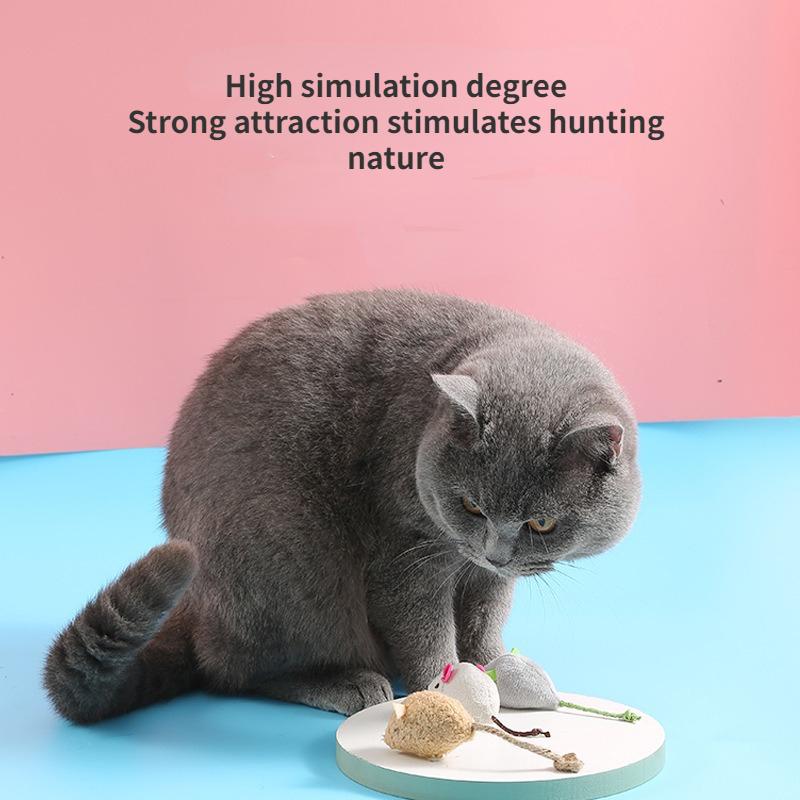 Pet Supplies Simulated Mouse and Cat Toys Self Entertaining and Relieving Cat Toys Cat Mint Balls Scratch and Bite Resistant