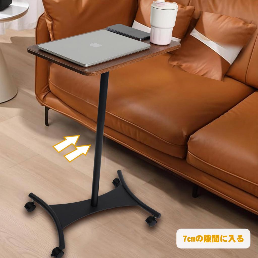 KLD Standing Desk for Side Bedside Sofa Bedroom Coffee Laptop Projector Easy Suitable for Meeting and Paraffin Wood Finish Laptops, Table, Table,