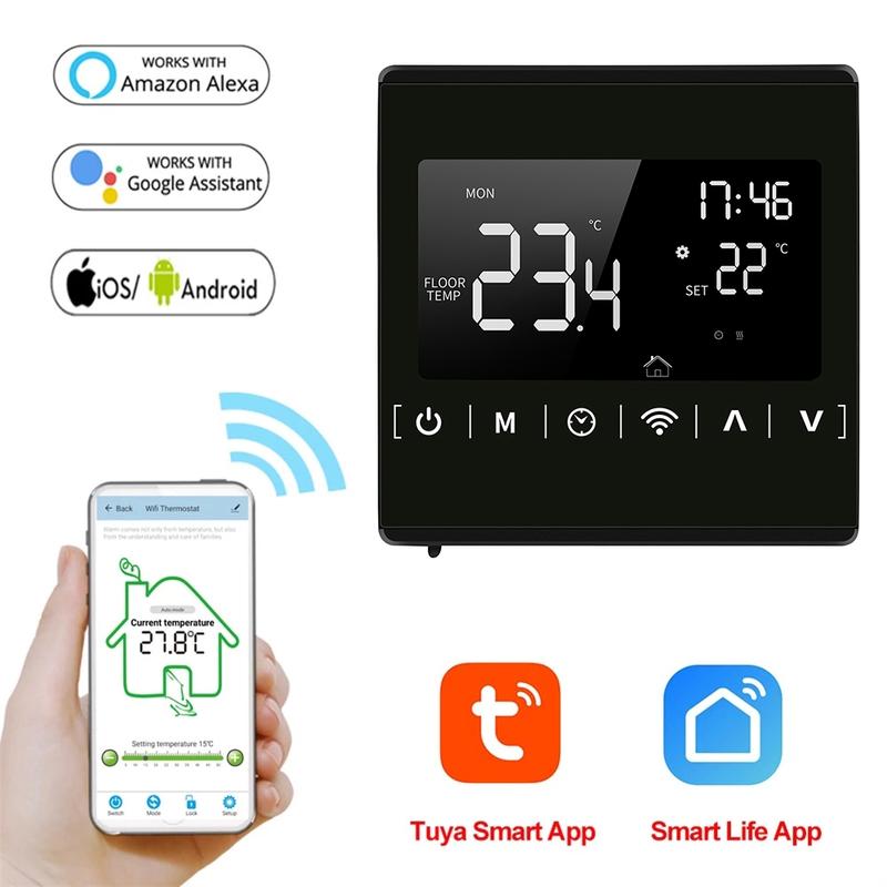 110V 220V Floor Warming Room Wifi Thermostat for Electric Gas Boiler Water Heating Voice Temperature Controller Fahrenheit