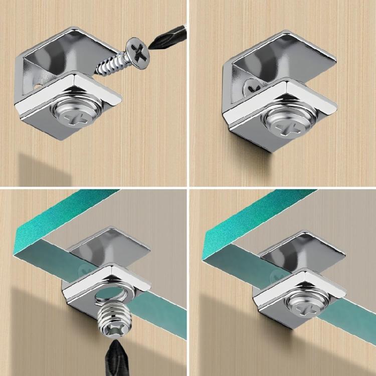 Square Glass Shelf Mounting Clip 20Pcs Stainless Steel Brackets Clamp 3-8mm Thick Panel Secure Installation