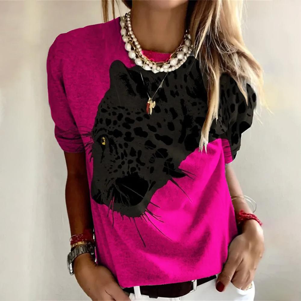 Dámské tričko Gepard Tričko s 3D potiskem Ženy Móda Zvířecí trička Neformální Trička s dlouhým rukávem Trička Vintage tričko Volné trička