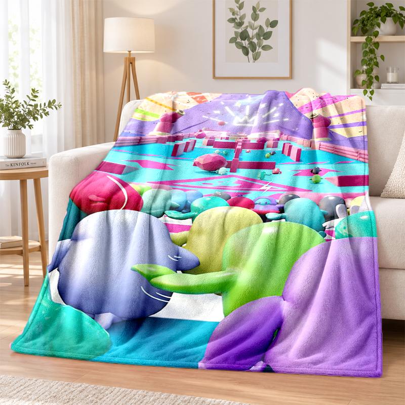 Fall Guys Flannel Throw Blanket Soft Warm Cozy For Sofa Bed Indoor Home Bedroom Use
