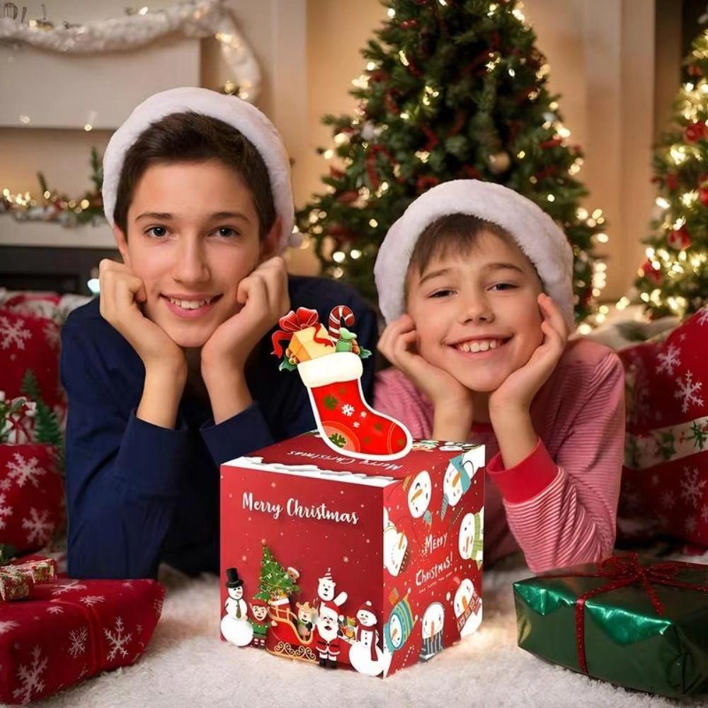 Paper Paper Christmas Cash Box Money Roll Pull Out Cash Gift Box  Happy Birthday