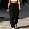 Women's Casual Color Waist Loose Fit Pants with Pockets for Everyday Wear