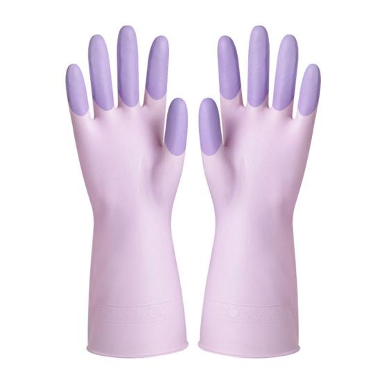 1 Pair Housework Gloves Long-Sleeved Latex Waterproof Cleaning Gloves Tear-Resistant Dishwashing Laundry Dish Gloves