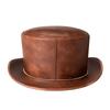 Fashion PU Derby Hat Magician Cap for Magician Costume Performances Theatrical Plays Musicals Top Hats Adult Teens