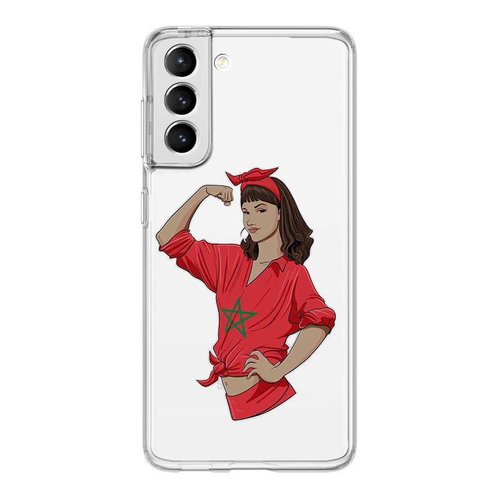 Morocco Flag Soccer Phone Case For Samsung Galaxy S23 S22 Ultra S20 S21 FE 5G S10 S10E S9 S8 Plus 4G Soft Clear Back Cover Couqe