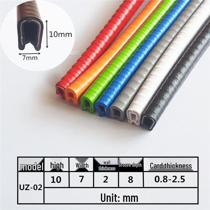 U-formad gummitätningskantlist för metallskydd