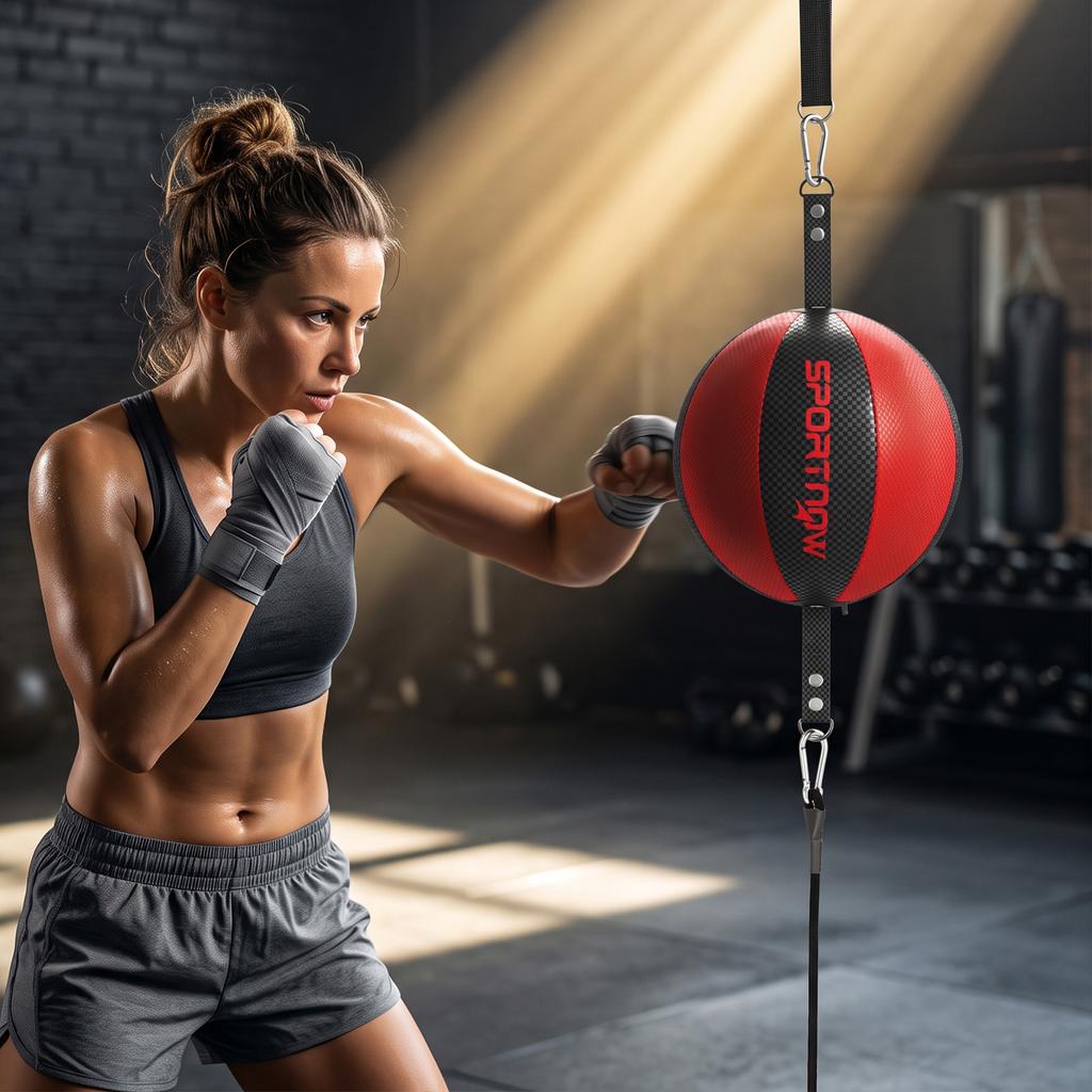 Boxing Stand Double-End Boxing Training with Bungee Cord Adjustable Rope Buckle Clip-On Mounting