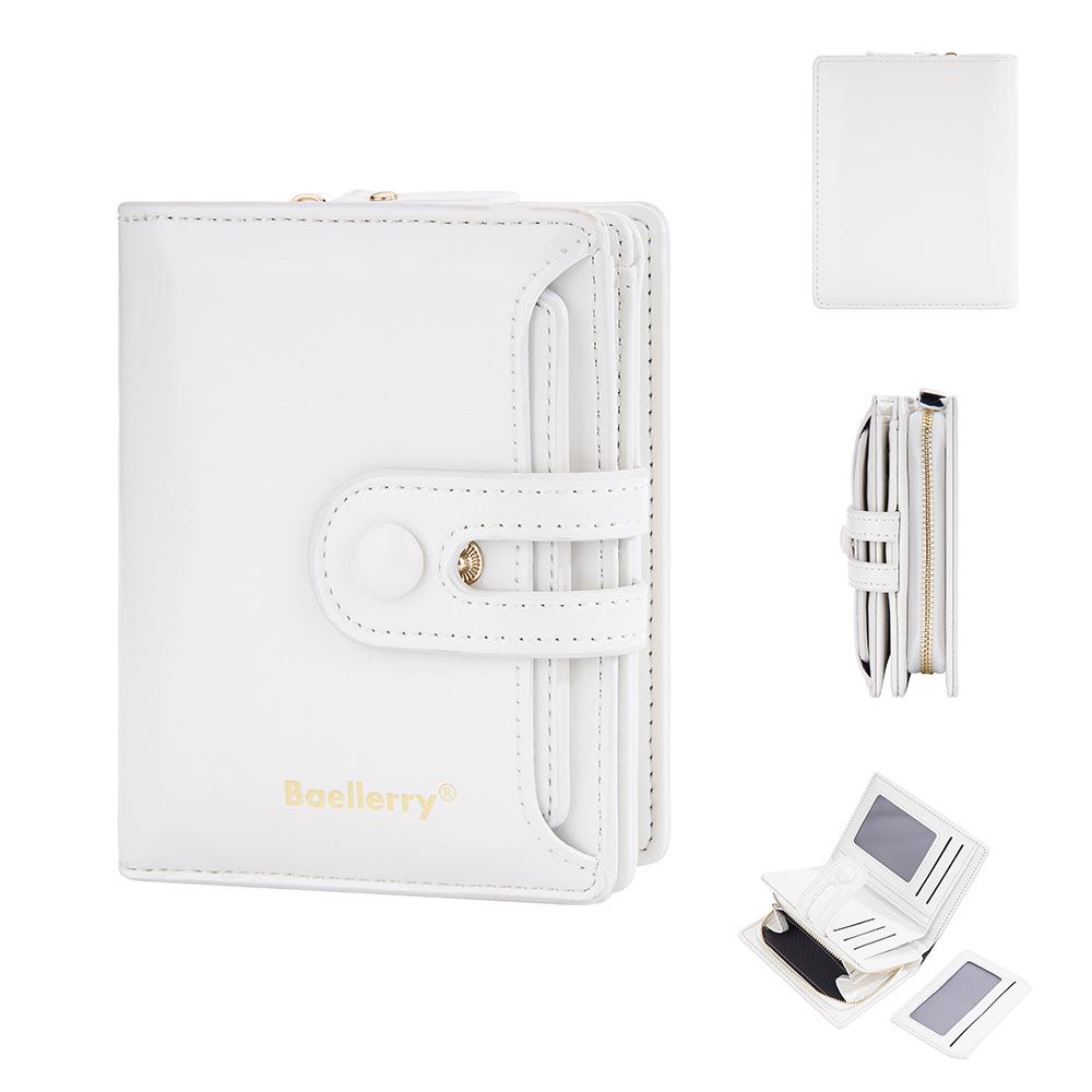 

Женский высококлассный короткий кошелек-картхолдер из кожи с масляной восковой пропиткой кремовый/белый