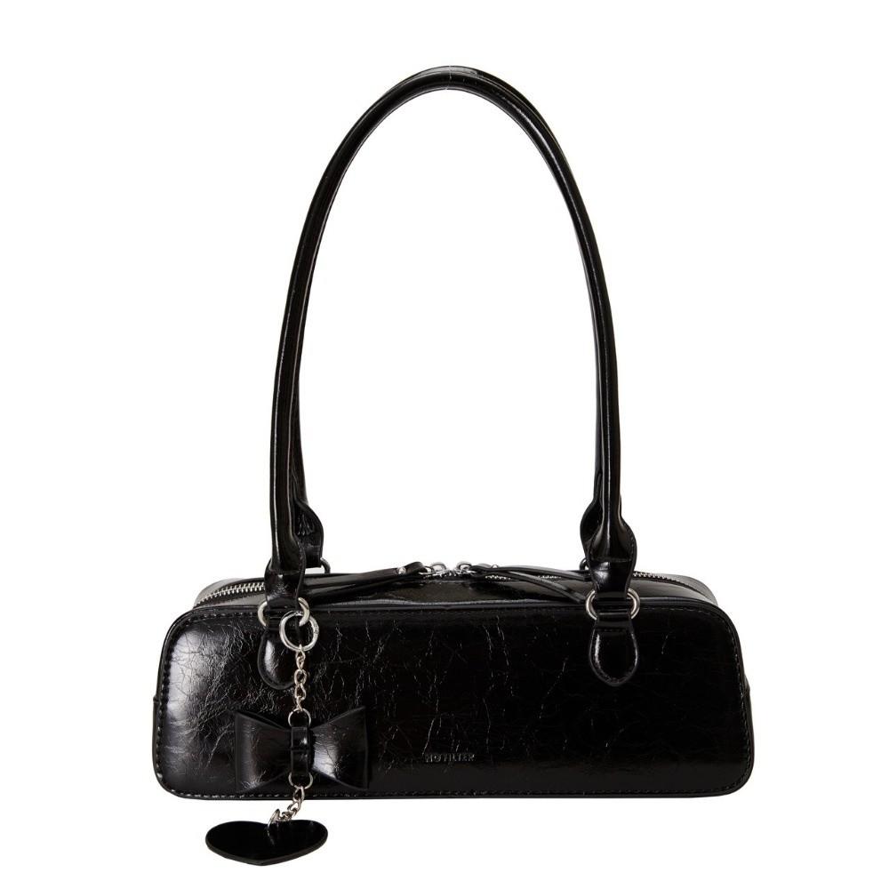 

Love Heart Pendant Sweet Armpit Bag Simple Underarm Shoulder Bag French Stick Handbag Dating чёрный