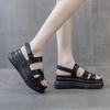 7CM Luxury Designers 2024 Fashion Leather Women Platform Sandals Chunky Sports Wedge Shoes For Woman Summer Students Shoes Large