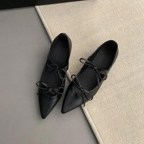 Shoes Woman Comfortable And Elegant Bow-Knot Casual Female Sneakers Pointed Toe Increas Height Soft Low Heels Oxfords Plat