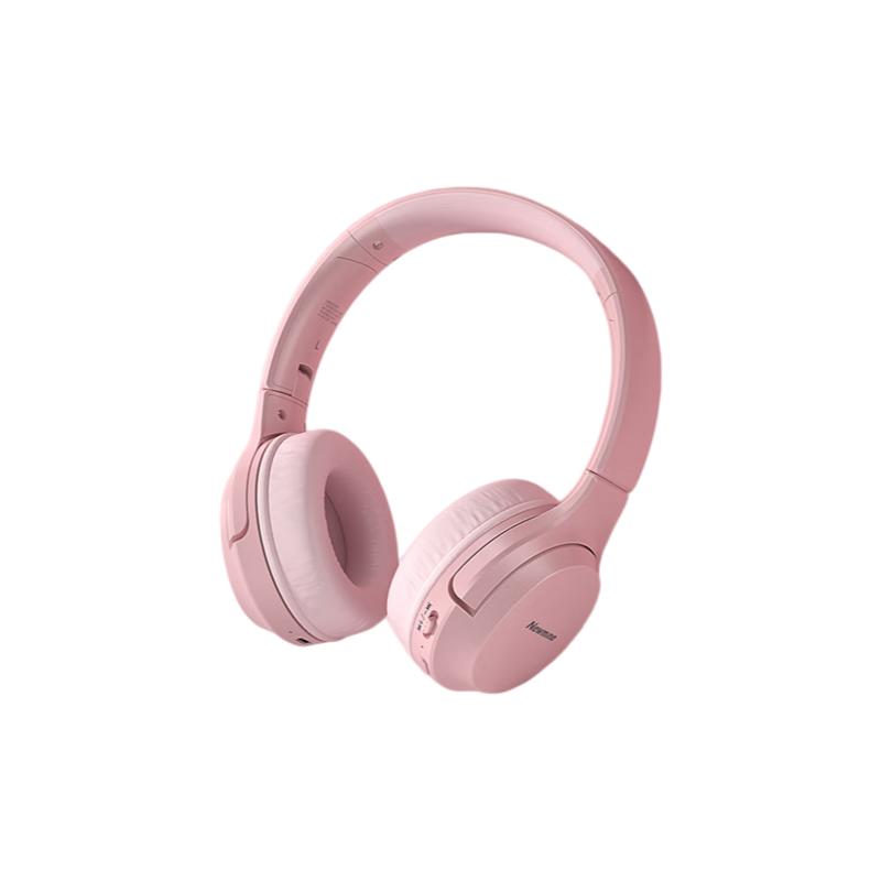 

Newmine TB106 Headphones, Over-Ear Bluetooth Headphones, High-Quality Sound, Long Battery Life, Noise-Cancelling, Foldable, Pink рожевий