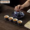 Blue And White Ice Plum Round Fusion Tea Set Complete Set Luxury Tea Ceremony Set Household Teapot And Tea Cup Set Teaset Craft