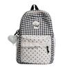 Schoolbag Korean small fresh plaid corrugated schoolbag lace girl heart travel small backpack sweet wind student party backpack