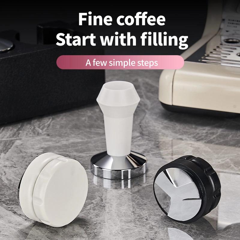 Coffee Distributor Espresso Distribution Tool, Leveler 3 Angled Slopes, Adjustable Palm Tamper, Fits 51mm 53mm 58mm Portafilter