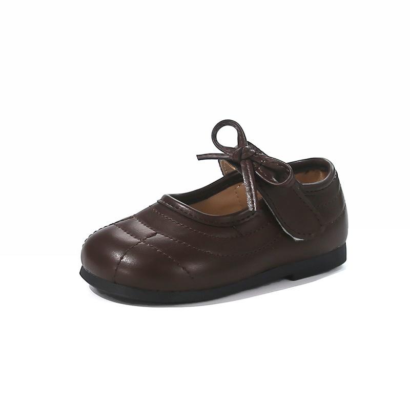 

Girls Solid Leather Soft Sole Casual Princess Shoes for Spring and Autumn Fashion size 23 коричневый