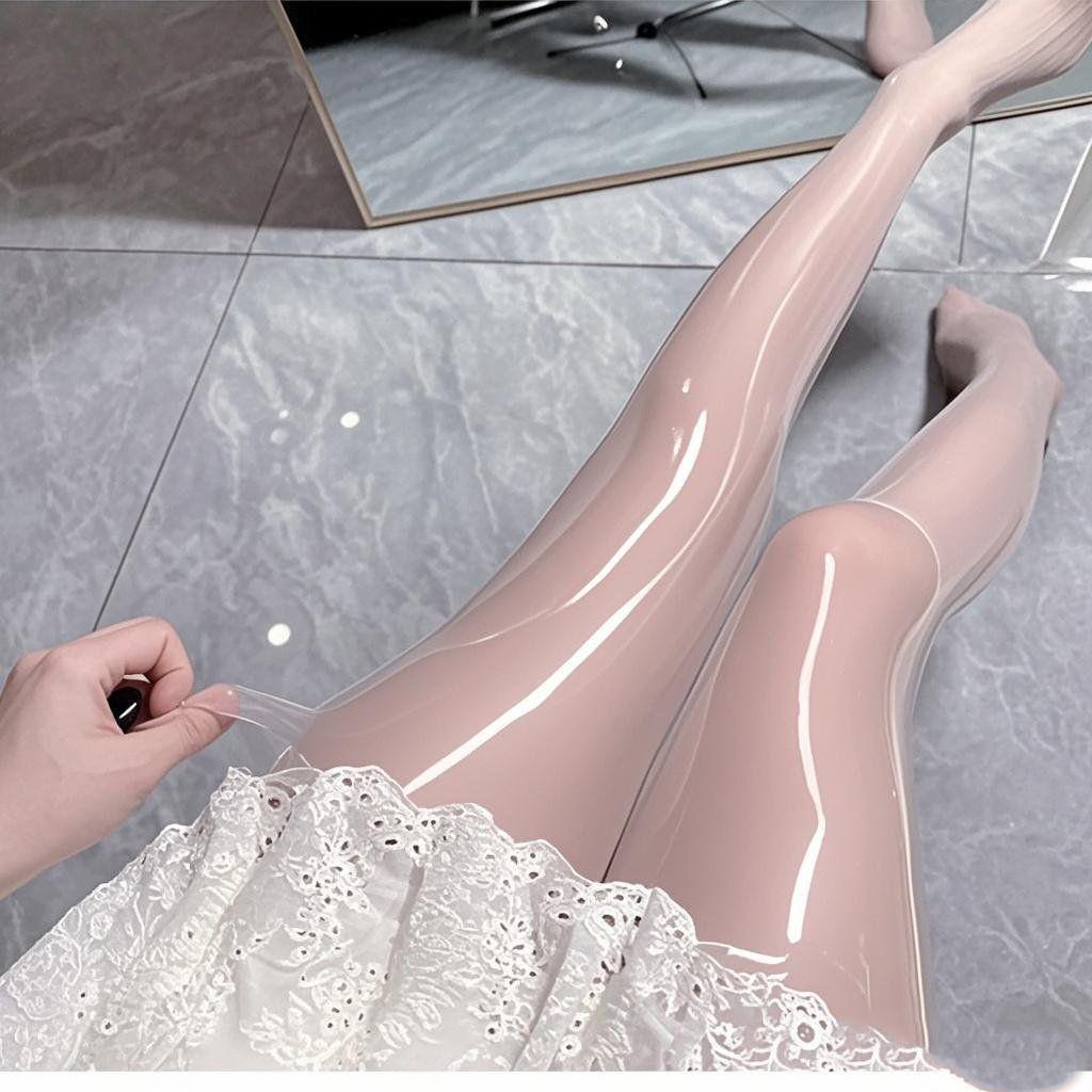 Plus Size 8D Shiny Silky High-Density Reflective Horse Oil Stockings - Anti-Snag, Sexy Sheen Pantyhose