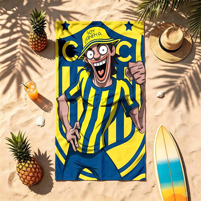 Club Atletico Rosario Central (1) Theme Beach Towel Sand Resistant Soft And Comfortable Suitable For The Pool Camping Yoga And Diving A Travel Essenti