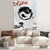 Ink Dragon Wave Tapestry, Ukiyo-e Wall Hanging, Chinese Dragon Wall Decor for Bedroom Living Room, Oriental Home Decor