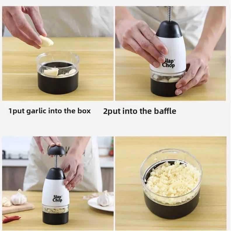 Manuální multifunkční sekáček na česnek s nerezovými čepelemi pro domácí vaření