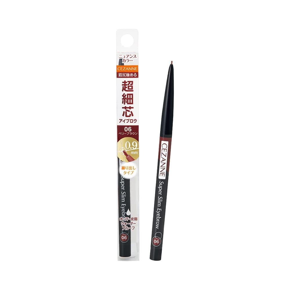 Cezanne Ultra Fine Eyebrow Pencil 06 Berry Brown 0.02g Twist-Up Type Light Reddish Brown