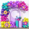 Magic Balloon Wreath Purple Blue Rose Red Yellow Balloon 3D Color Butterfly Baby Shower Wedding Birthday