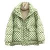 New Checkerboard Down Jacket Women's Short Hooded Loose Thickened White Duck Down Jacket Trend