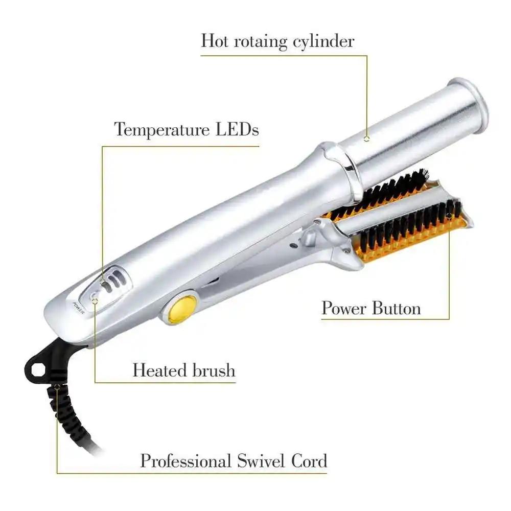 Professional Air Curling Iron Max 2-Way Rotating Hair Curler 2 In 1 Electric Heating Straightening Hair Curler Brushes Instyler