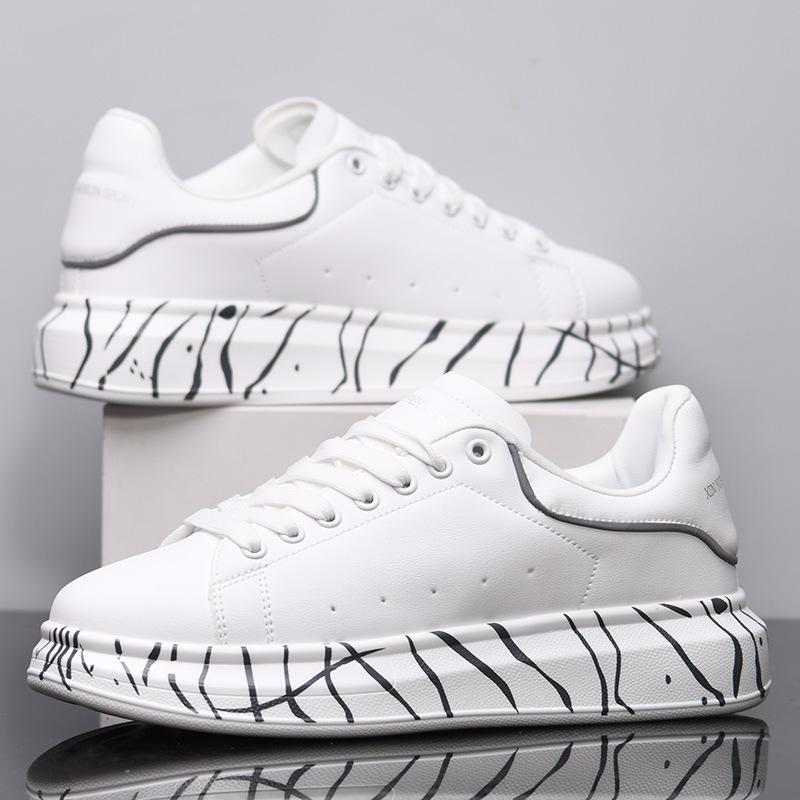 

Весна и осень 2025 года, модные новые дизайнерские белые туфли, мужская спортивная обувь на толстой подошве, женская повседневная обувь для тенниса 39 белый
