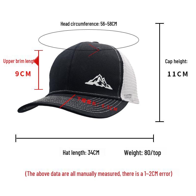 Casquette de camionneur créative avec vue sur la montagne: Casquette en Mesh Courbée à Séchage Rapide pour Homme