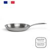 Frying Pan Stainless Steel 18/10 Triply Brigade 24 Cm - LIVOO - MEP158 - All Heat Sources Including Induction - Made In France