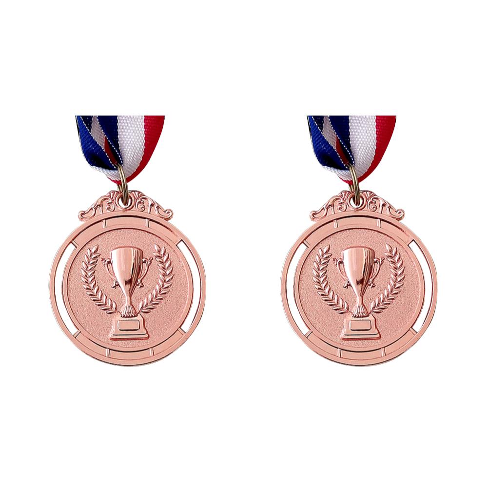 50-1PCS 2 Inches Gold Silver Bronze Award Medal with Neck Ribbon Gold Silver Bronze Prize Round for Competitions Party
